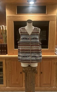 Jones New York Womens Multicolored Southwestern Print Vest Pockets 100% Linen XL - Picture 1 of 8