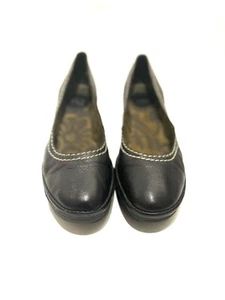 Fly London Damas Cuero Negro Tacón de Cuña Corte Cuero Preciados Zapatos Reino Unido 6 - Imagen 1 de 9