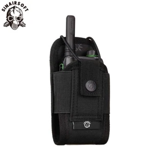 Universal MOLLE two-way Radio Holder Case Holster Walkie Talkie Pouch Bag BK US - Picture 1 of 7