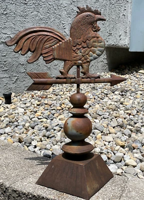 Gallo de hierro fundido / Decoración decorativa de mesa / Granja / Muy pesado Foto 1 de 4