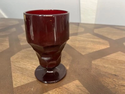 Georgian Ruby by Anchor Hocking Goblet Footed Water Glass - Image 1 of 4