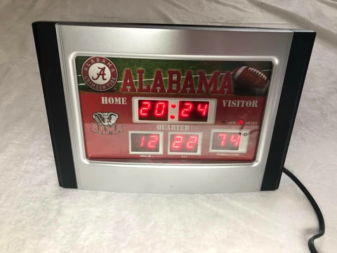 University of Alabama Crimson Tide Alarm Clock Temperature Date Desk Cover