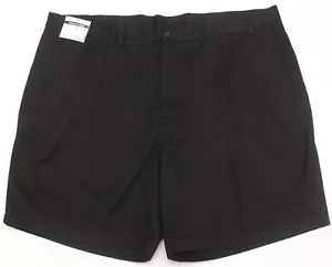 Roundtree Yorke Shorts Easy Care Twill Pleated Classic Fit, Black, Mens 46 - Picture 1 of 2