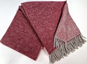 SALE! Wolldecke 100% Schurwolle Wohndecke Plaid Decke 140 x 200cm Rot-Grau - Bild 1 von 2