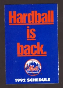 New York Mets--1992 Pocket Schedule--Chemical Bank - Picture 1 of 2