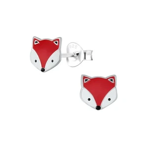 Red Fox Stud Earrings 925 Sterling Silver or Gold Finish | Cute Woodland Gift - Picture 1 of 6