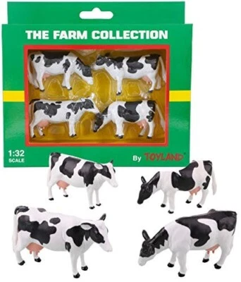 Toyland® Pack of 4 – 1:32 Scale Friesian Cattle Cows (TL97) - Image 1 of 4