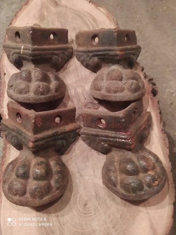 Antique Ornate Cast Iron Foot Cabinet Stool Bench Chair Legs Victorian Full Set Cover