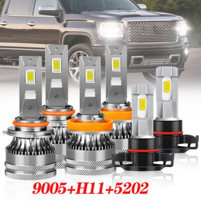 Kit de faros antiniebla LED bombillas para GMC Sierra 1500 2500 3500 2007-2013 Foto 1 de 4