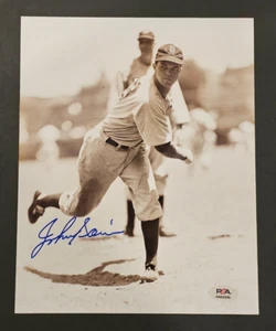 JOHNNY SAIN Signed 8x10 Photo-YANKEES-BOSTON BRAVES-PSA - Picture 1 of 3