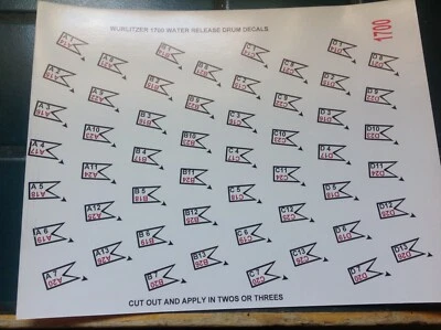 JUKEBOX WURLITZER 1700 1800 1900 2104  2610 LYRIC ECT RECORD MAGAZINE DECALS - Image 1 of 4