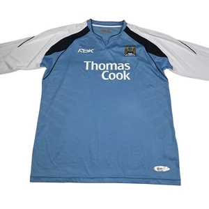 Manchester City Home Shirt 2006 2007 Reebok Blue Adults Long Sleeves UK L - Picture 1 of 13