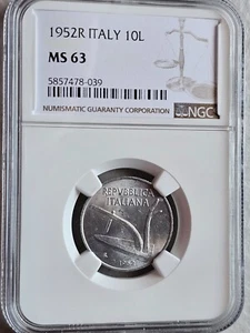 Italy 10 Lire 1952R NGC 63 - Picture 1 of 2