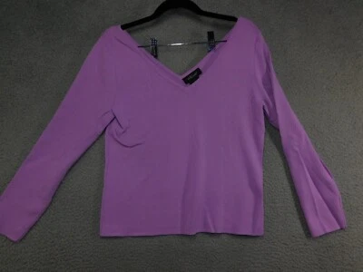 Blusa Willi Smith Feminina Roxa Decote V Manga Longa Viscose/Nylon Tamanho G - Imagem 1 de 4