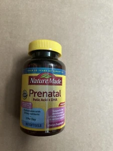 Nature Made Prenatal Folic Acid + DHA 90ct Exp 12/2025 - Picture 1 of 3