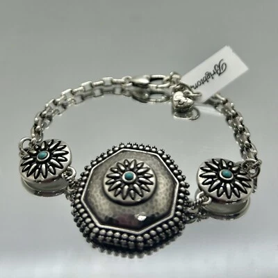 Brighton Telluride West Turquoise Blue Silver Tone Bracelet NWT $78 - Image 1 of 4