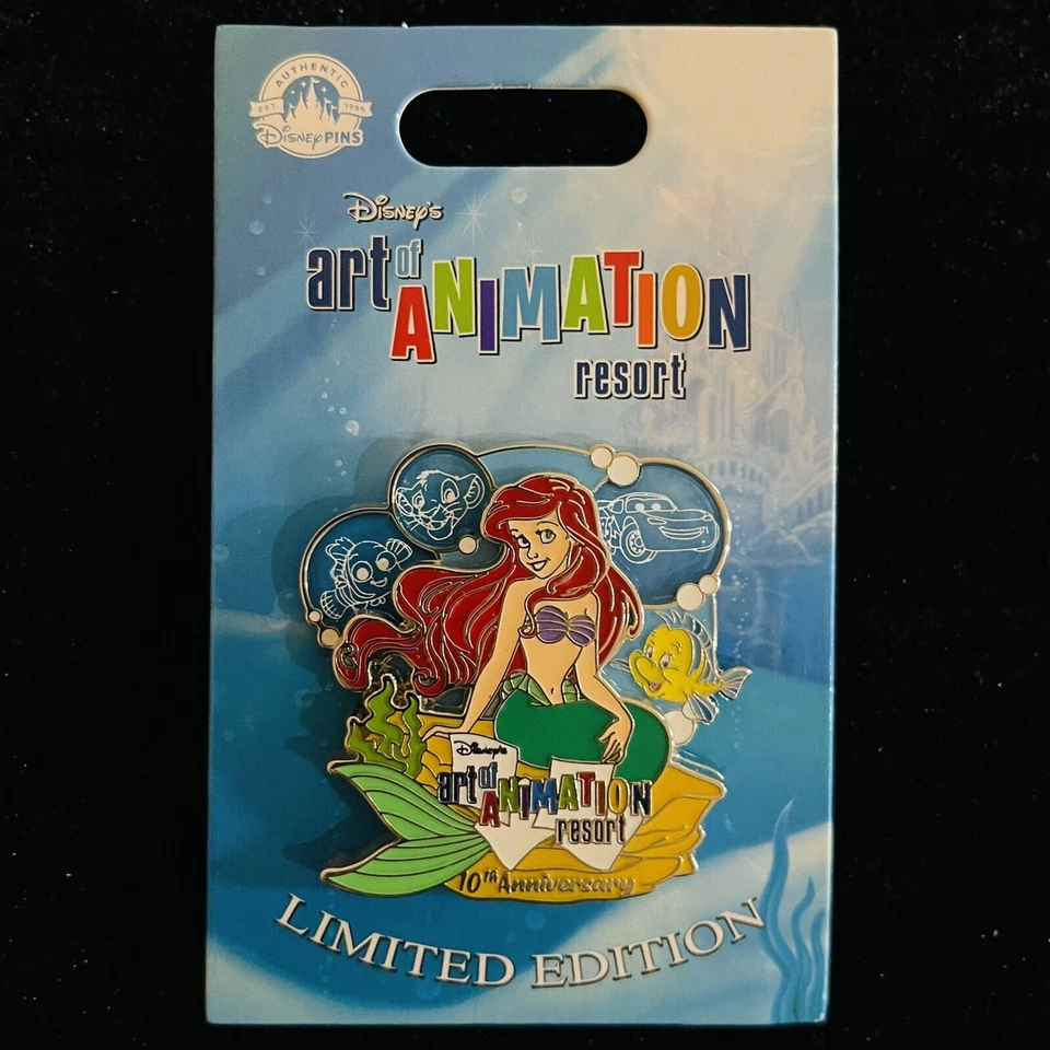 Prendedor LE Ariel Art of Animation Resort 10 aniversario Mcqueen Simba Nemo Disney Foto 1 de 1