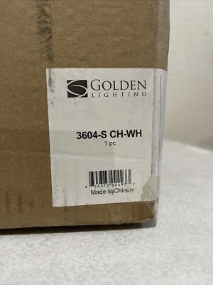 Golden Lighting Duncan 1 luz cromada 8,8 pol. Pingente sombra branca 3604-S CH-WH - Imagem 1 de 3