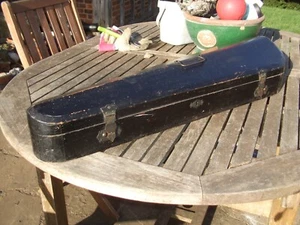 ANTIQUE WOODEN COFFIN SHAPE VIOLIN CASE all original - Picture 1 of 11