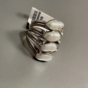 NWT STERLING SILVER PEARL RING SIZE 7 - Picture 1 of 9