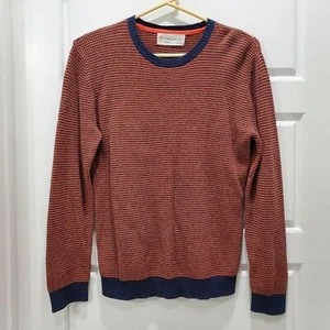 TUCKER + TATE ORANGE BLUE STRIPE SWEATER COTTON CASHMERE BOYS SIZE XL 14/16 - Picture 1 of 9