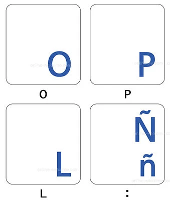 spanish latin american keyboard sticker blue letters - Image 1 of 4