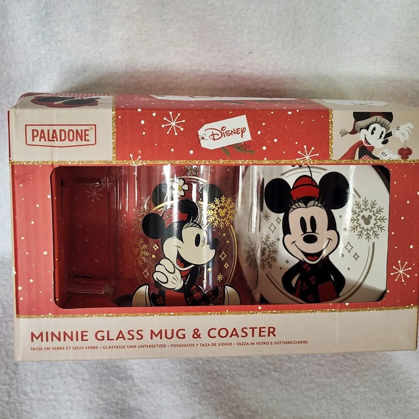 Taza y posavasos de vidrio Minnie Navidad Foto 1 de 1