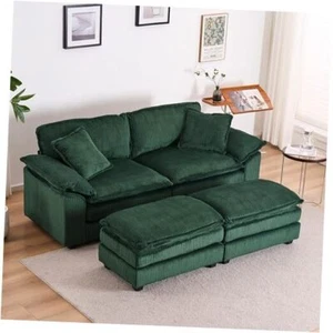  Oversized Loveseat Sectional Sofa Modern Green 4 Seaters Modular Sectional - Picture 1 of 8