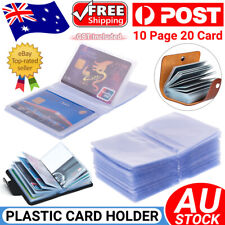 10 Page 20 Card, Credit Card or Picture Plastic Holder Inside Bag -Wallet Insert