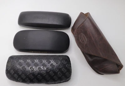 Lot 4 Eyeglass Cases GUESS, Miu Miu, Fossil & Black Unbranded Vintage Mix Styles - Image 1 of 4