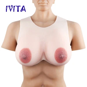 IVITA Silicona Formas de Pecho Travestre FF Taza Artificial Pezón Grande Boobs 2000 g - Imagen 1 de 7