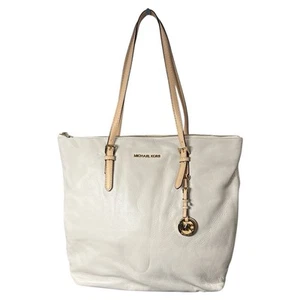 Neu mit Etikett Michael Kors Jet Set Large Pebble Leather Tote Schultertasche Handtasche Vanille - Bild 1 von 8