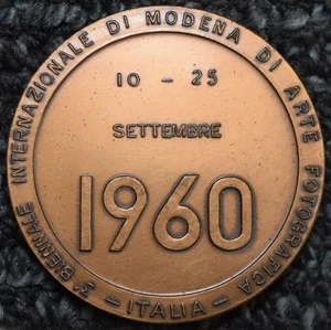 De colección 1960 Módena Arte Fotográfica Italia Medallón de Bronce Foto Arte Premio - Imagen 1 de 6