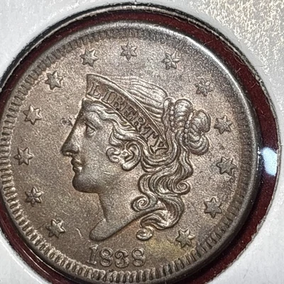 1838 Coronet Head Large Cent - N-12   Nice Eye Appeal - Image 1 of 4