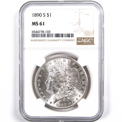 1890 S Morgan Dollar MS 61 NGC 90% Silver Uncirculated SKU:I3102 - Image 1 of 4