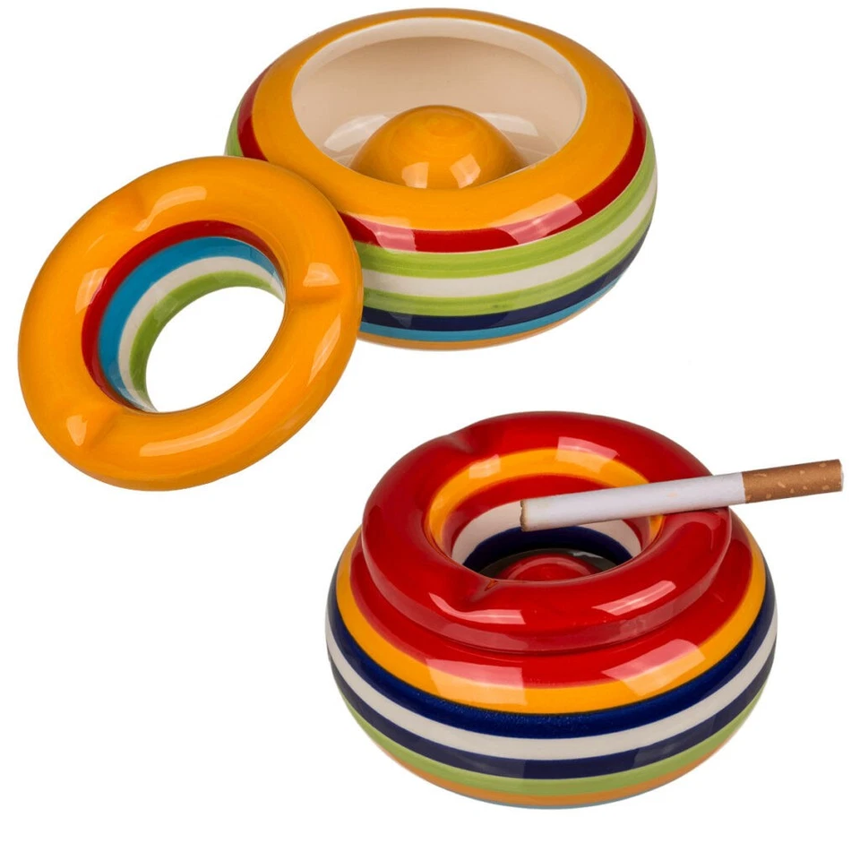 Windaschenbecher Aschenbecher Sturmaschenbecher Stripes 11 x 6cm Keramik NEU/OVP - Bild 1 von 1