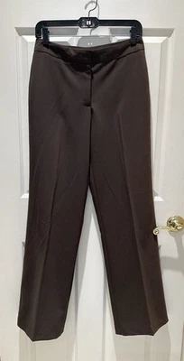 Pantalones de vestir Barbara Lesser Studio marrón elástico  Foto 1 de 4