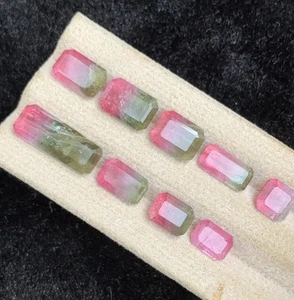 22.03 crt Natural Faceted bicolour watermelon 🍉 tourmaline lot from Afghan - Picture 1 of 11