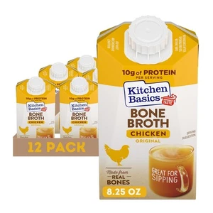 Kitchen Basics Original Chicken Bone Broth, 8.25 oz Ounce (Pack of 12)  - Picture 1 of 6