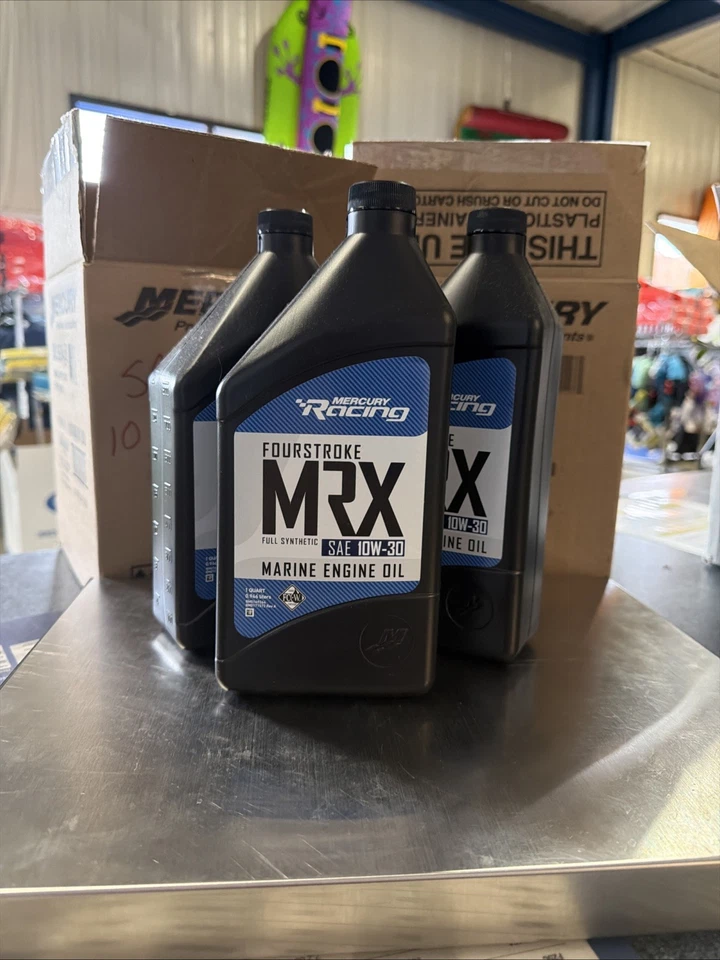 Aceite de motor marino completamente sintético Mercury MRX SAE 10W-30 - 6 cuartos # 8M0169264 Foto 1 de 3