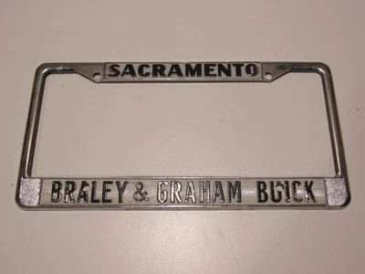 De colección Braley & Graham Buick Sacramento CA Metal Placa Marco Etiqueta Distribuidor Foto 1 de 3