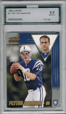 1998 Pacific PEYTON MANNING # 71 Aurora (AGS 9.5 MINT+) RC Rookie (198 HOF - Image 1 of 2