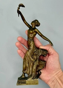 ⭕️ ANTIKE ART DECO BRONZE SKULPTUR AUS DEM 19. JAHRHUNDERT VON B.V. FERNANDEZ URUGUAY "CONCURSO" - Bild 1 von 14