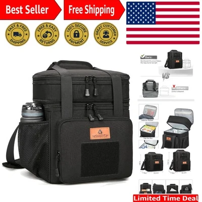 Fiambrera táctica expandible: bolsa refrigeradora aislada con capacidad de 20 latas - negra Foto 1 de 4