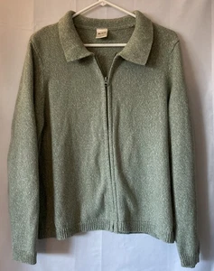 BLAIR Medium Beige Sweater Jacket Zipper Front With Collar - Picture 1 of 7