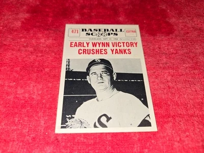 1961 NU-CARD SCOOPS BASEBALL CARD #471 EARLY WYNN VICTORY CRUSHES YANKS EX - Image 1 of 2