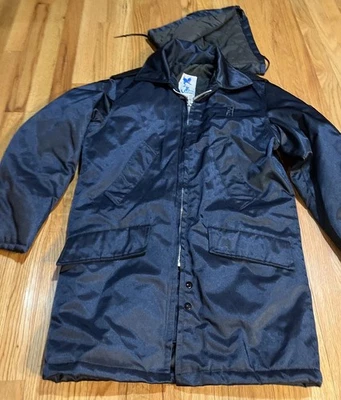 Vintage Falcon Wackenhut  Security Coat Navy Blue Insulated Parker S - Image 1 of 4