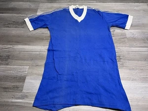 Vintage 70s 80s Mens Athletic T-Shirt V-Neck Ringer Protour XL Blue Cotton Blend - Picture 1 of 6