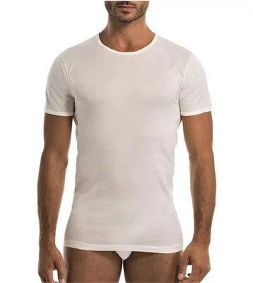 Maglia girocollo da uomo mezza manica cotone filo di scozia T-shirt Garda 0034 - Immagine 1 di 2