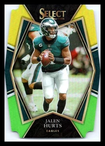 2021 Select #128 Jalen Hurts Green and Yellow Prizm Die Cut Philadelphia Eagles - Bild 1 von 2